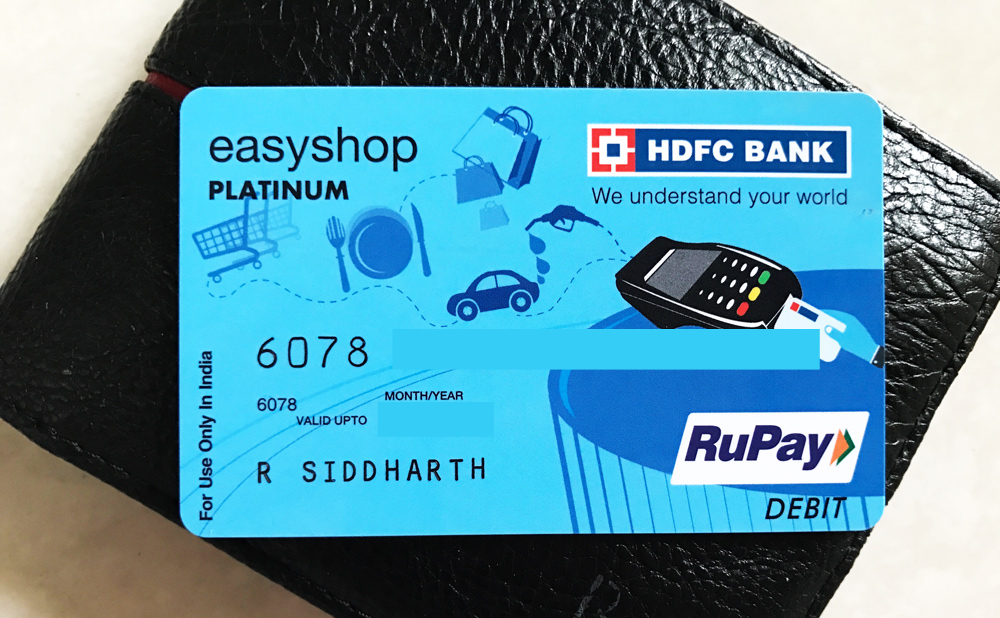 HDFC Easyshop Platinum RuPay Debit Card