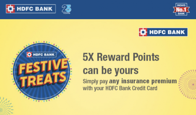 Get 5X Rewards on Insurance Spends with HDFC Bank Credit