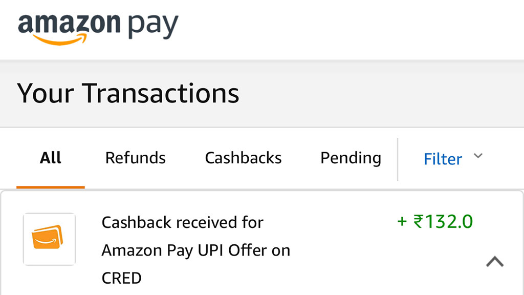 Amazon Pay UPI - Cred Cashback