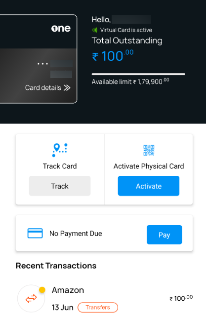 onecard app visual