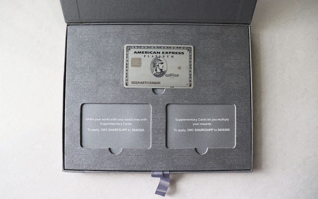 amex platinum inside box - card and supp card slots