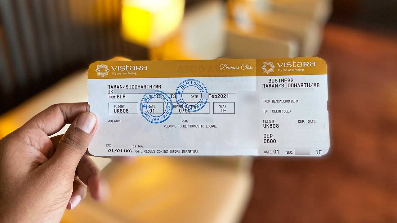 Vistara Business Class Ticket