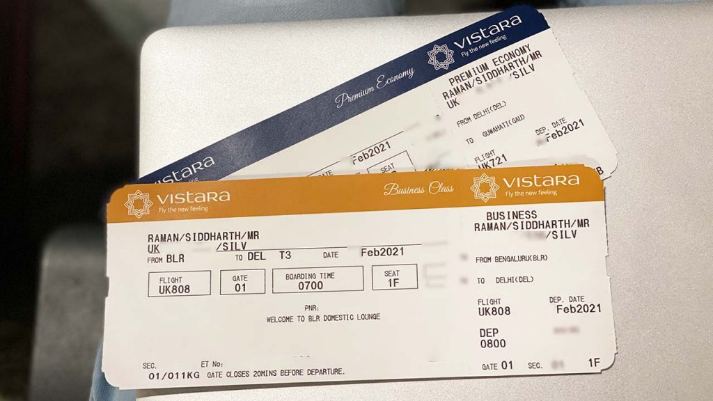 Vistara Business & premium economy Tickets