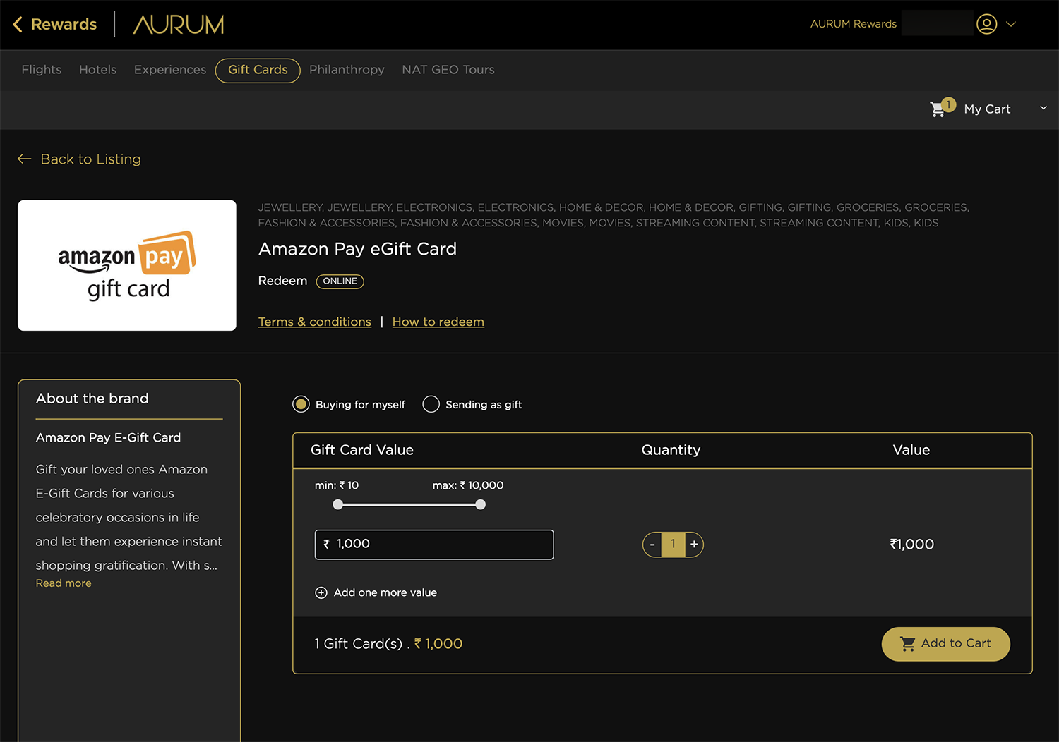 SBICARD AURUM - Amazon Voucher