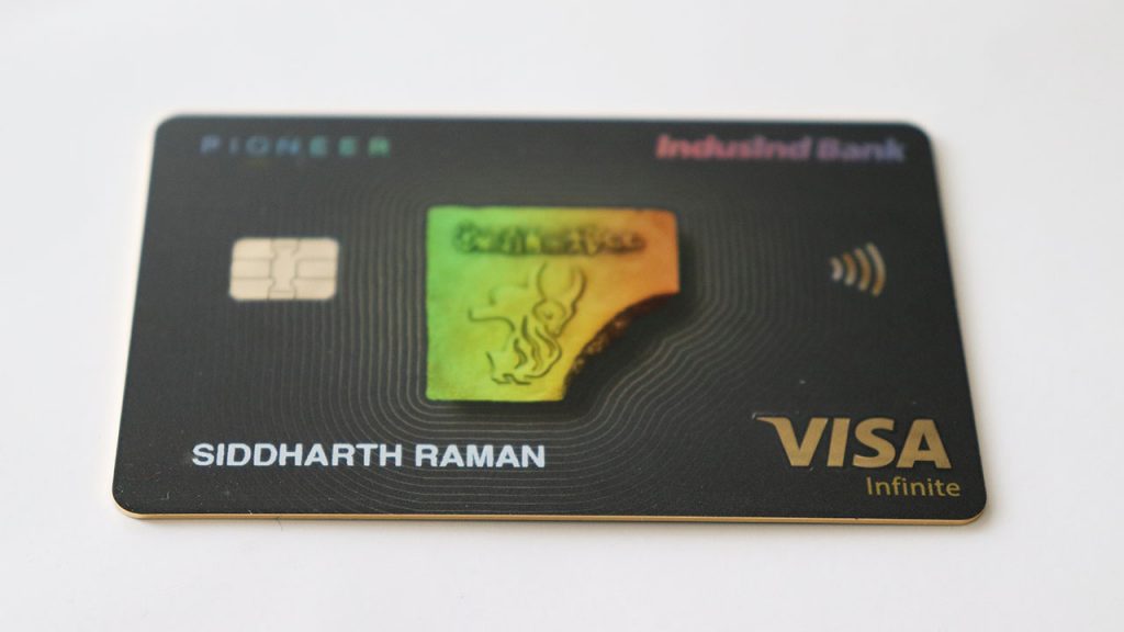 IndusInd Pioneer debit card golden edges