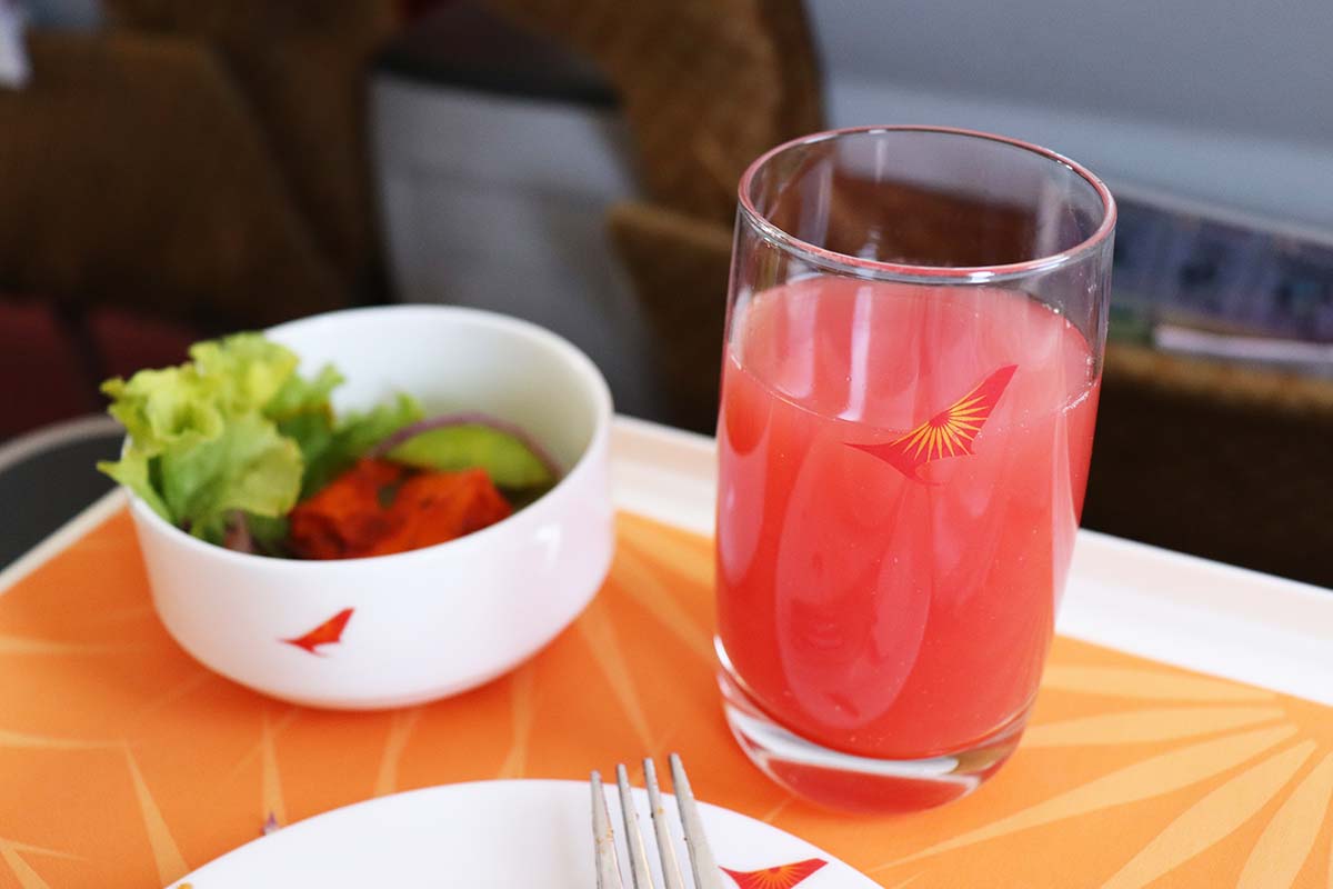 Air India Domestic Business Class Food - Juice
