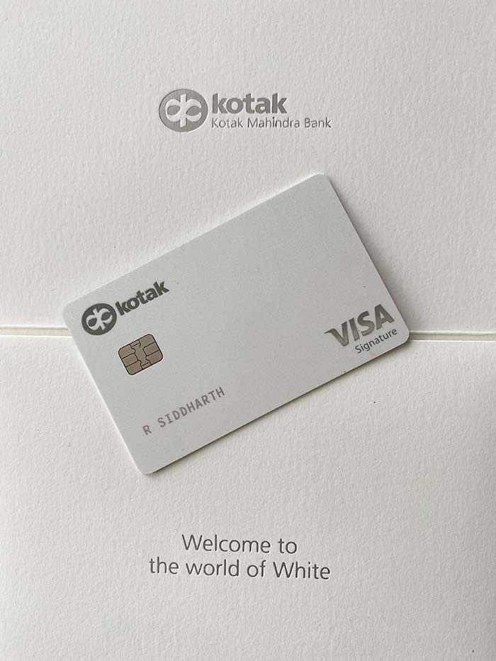 Kotak White Credit Card - Closer Look