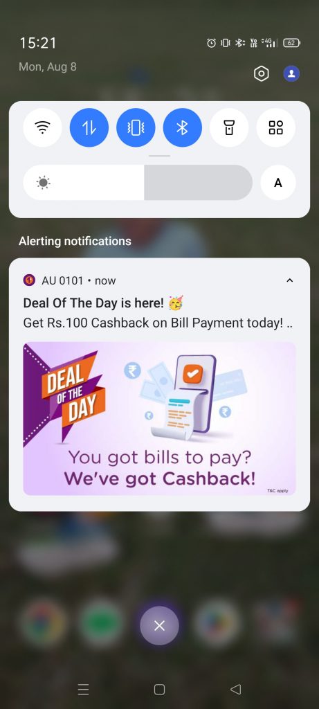 AU Bank Deal Of The Day - bills
