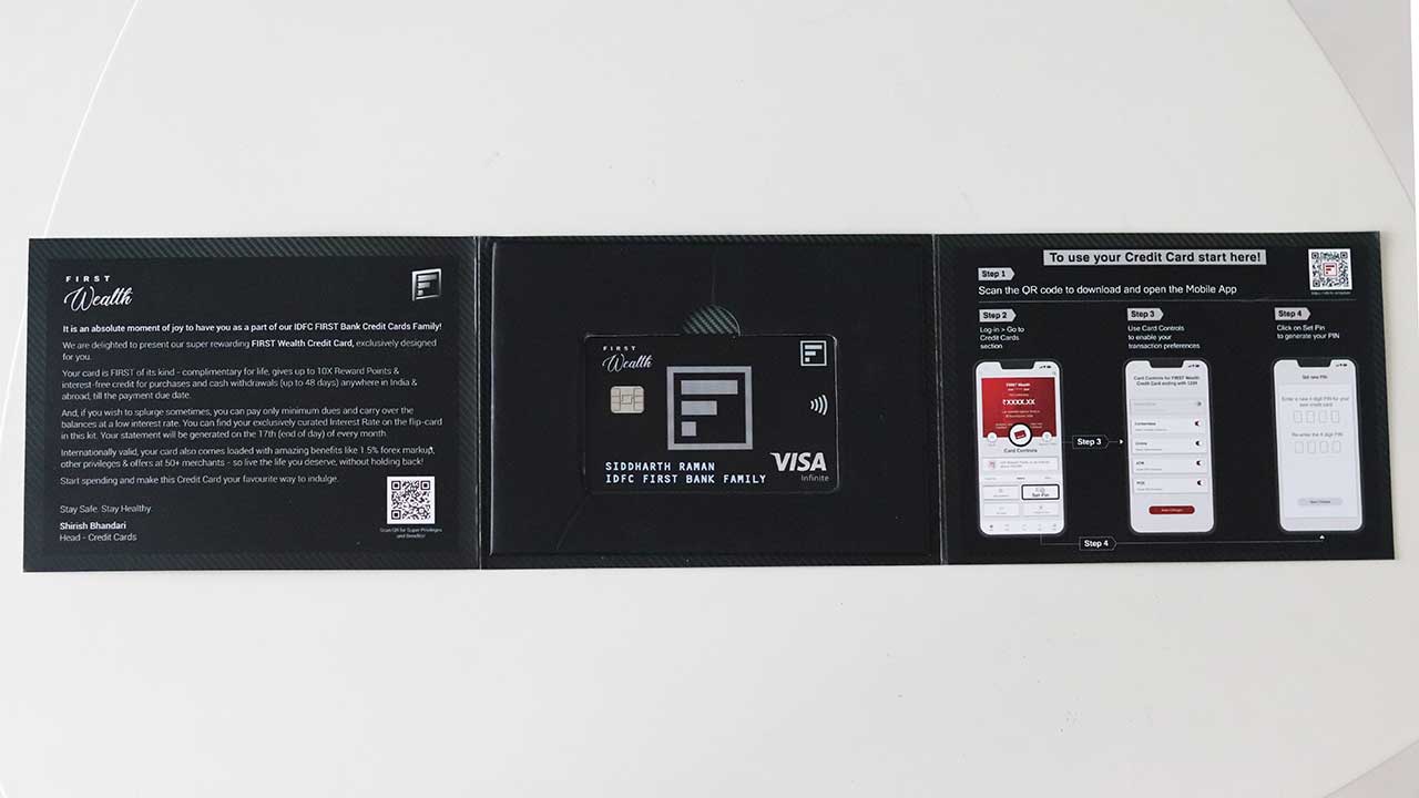 IDFC Wealth Credit Card Welcome Kit 3