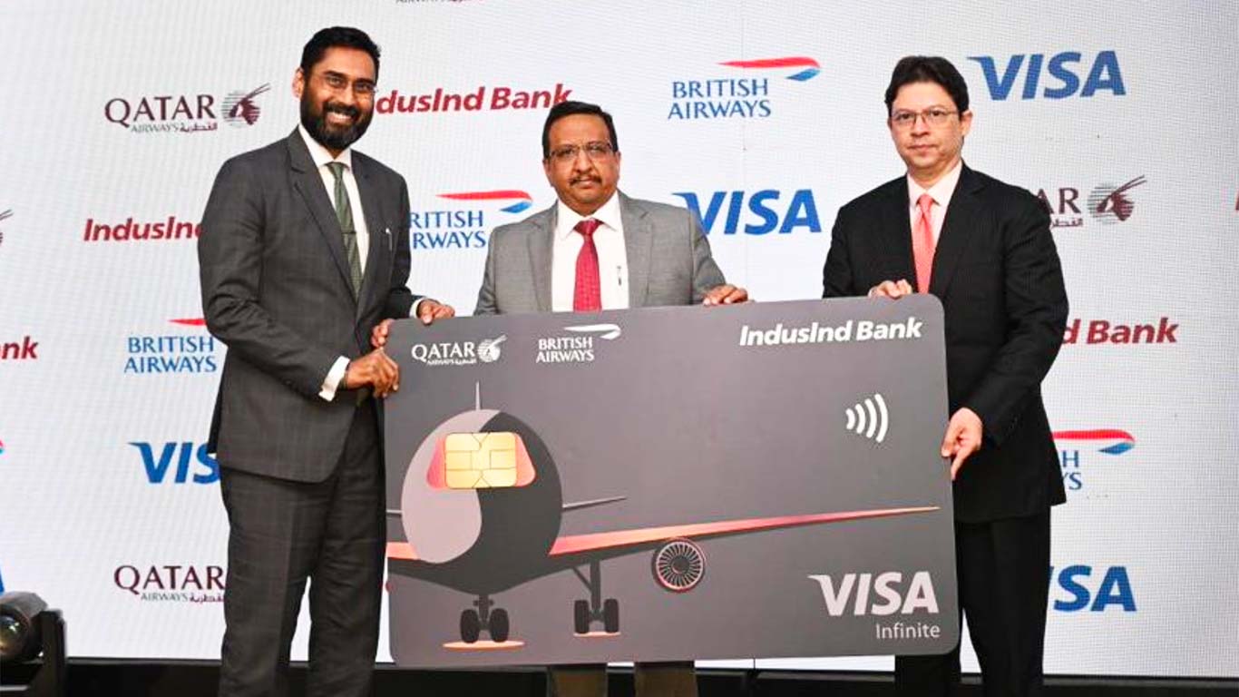 IndusInd Bank Credit Card launch with Qatar Airways and British Airways