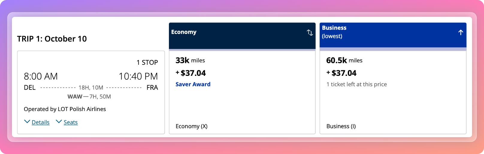Excursionist Perk - multicity booking- trip 1