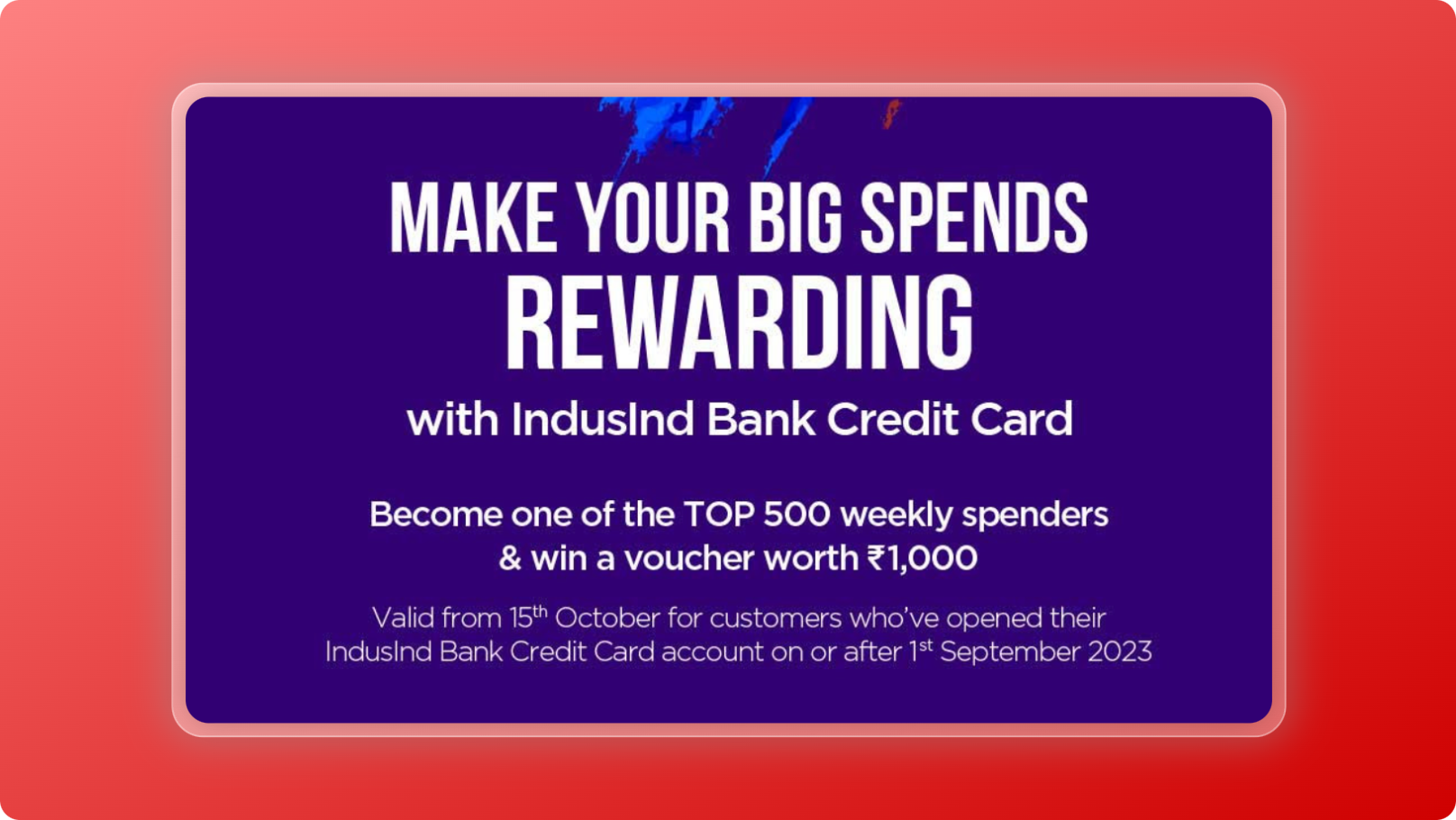 IndusInd Diwali offer 2023 new cards