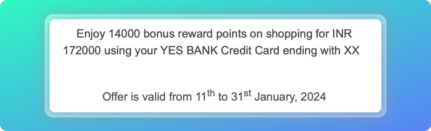 Yesbank Card offer details 2024