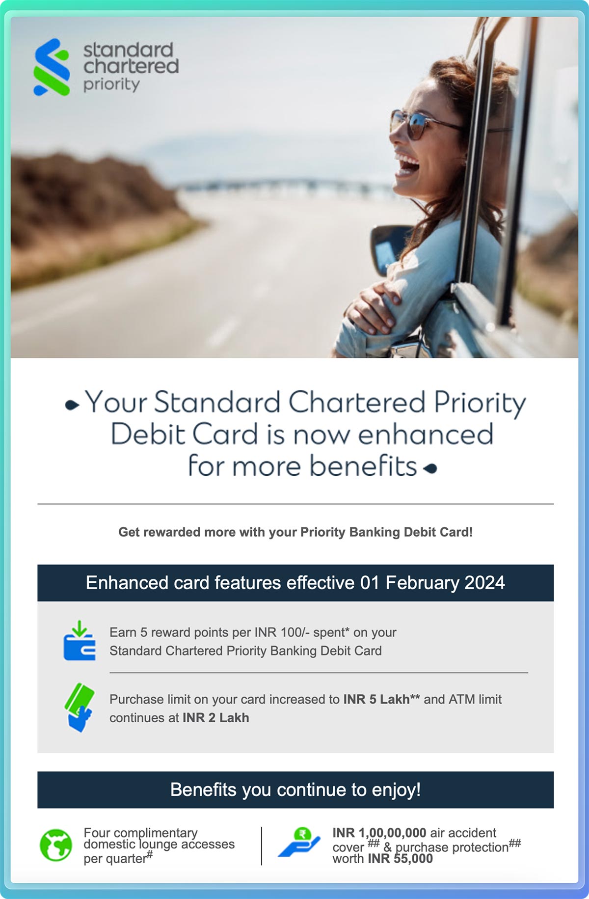 Standard Chartered Priority Infinite Debit Card benefits revision