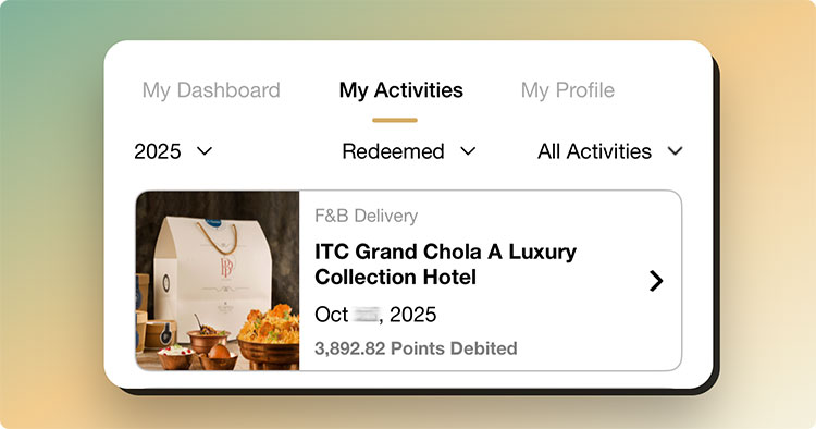 ITC App - Points redemption log
